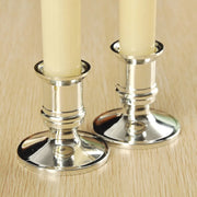 2pcs Traditional Shape Taper Standard Candle Holders Silver/Gold Candlestick Electronic Candles Wedding Dinner Home Decor