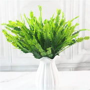 Home Garden Outdoor Wedding Decoration Fake Flower Accessory Plante Artificielle 7 Fork Plastic Fern Grass Green Leaf Fake Plant