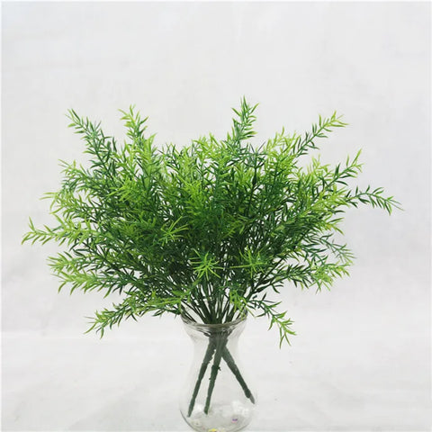 Home Garden Outdoor Wedding Decoration Fake Flower Accessory Plante Artificielle 7 Fork Plastic Fern Grass Green Leaf Fake Plant