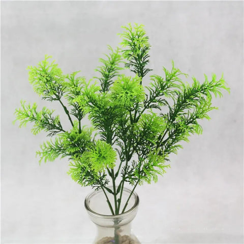 Home Garden Outdoor Wedding Decoration Fake Flower Accessory Plante Artificielle 7 Fork Plastic Fern Grass Green Leaf Fake Plant