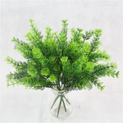 Home Garden Outdoor Wedding Decoration Fake Flower Accessory Plante Artificielle 7 Fork Plastic Fern Grass Green Leaf Fake Plant