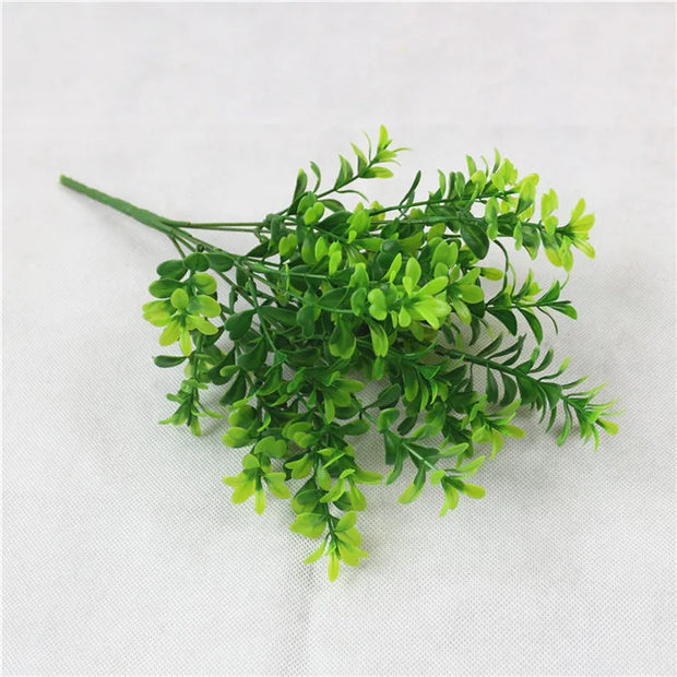 Home Garden Outdoor Wedding Decoration Fake Flower Accessory Plante Artificielle 7 Fork Plastic Fern Grass Green Leaf Fake Plant