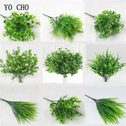 Home Garden Outdoor Wedding Decoration Fake Flower Accessory Plante Artificielle 7 Fork Plastic Fern Grass Green Leaf Fake Plant