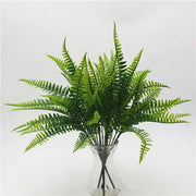 Home Garden Outdoor Wedding Decoration Fake Flower Accessory Plante Artificielle 7 Fork Plastic Fern Grass Green Leaf Fake Plant