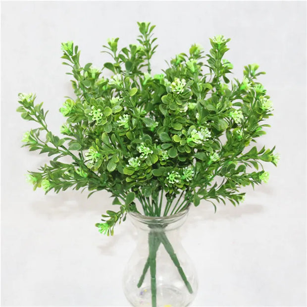 Home Garden Outdoor Wedding Decoration Fake Flower Accessory Plante Artificielle 7 Fork Plastic Fern Grass Green Leaf Fake Plant