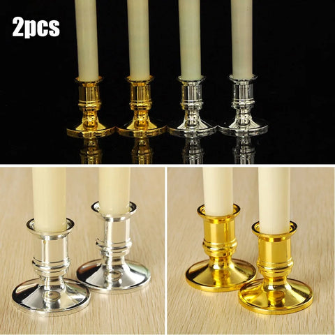 1 Pair Of Plastic Candle Base Traditional Taper Standard Candle Holders Candlestick Wedding Decor Dinner Decor Home Decor