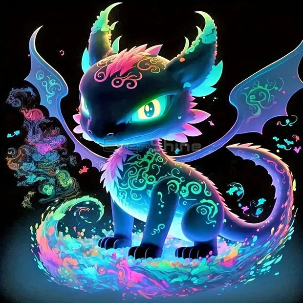 Baby Dragon Fairy Dust AB Full Drill Dinosaur Diamond Painting 5D Embroidery Cartoon Animal Mosaic New Arrival DIY Handmade Gift