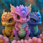 Baby Dragon Fairy Dust AB Full Drill Dinosaur Diamond Painting 5D Embroidery Cartoon Animal Mosaic New Arrival DIY Handmade Gift