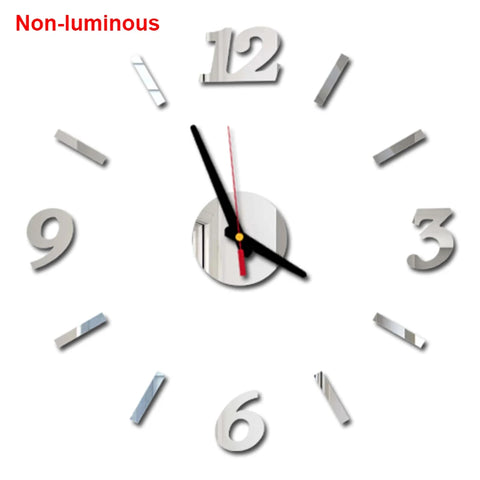 reloj de pared Luminous Wall Clock DIY Quartz Watch Clocks Acrylic Mirror Stickers Horloge Murale Wall Decor Home Decoration HOT