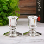 A pair of 2.2cm inner diameter 5.8cm wide and high candle holders with gold and silver bases candle holder  wedding decoration