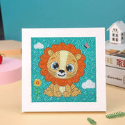 New DIY Children's Number Diamond Painting Cartoon Animal  Art Diamond Embroidery Rhinestone Stickers Set