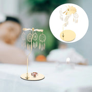 Light Rotating Candlestick Spiral Party Desktop Adornment Gold Carousel Spinner