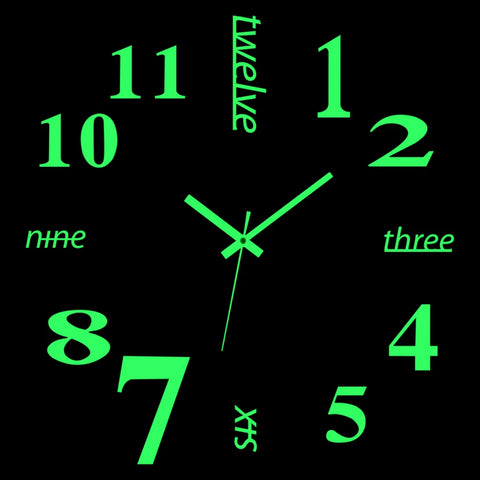 reloj de pared Luminous Wall Clock DIY Quartz Watch Clocks Acrylic Mirror Stickers Horloge Murale Wall Decor Home Decoration HOT