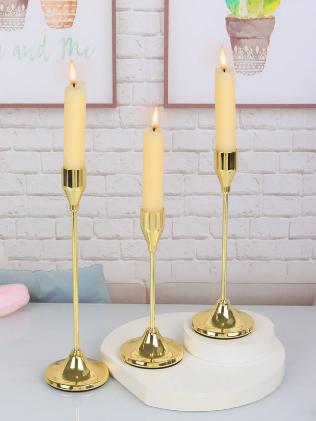 3Pcs/Set European Style Metal Candle Holders Candlestick Fashion Wedding Table Candle Stand Exquisite Candlestick Christmas Tabl