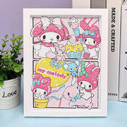 Sanrio Diamond Painting Hello Kitty Cartoon Full Diamond Mosaic 5D DIY Cross Stitch Kits Diamond Art Home Decor with Frame