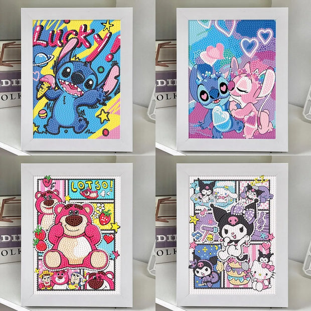 Cute Cartoon Diamond Stickers with Frames for Children's Handmade DIY Diamond Painting Decorations