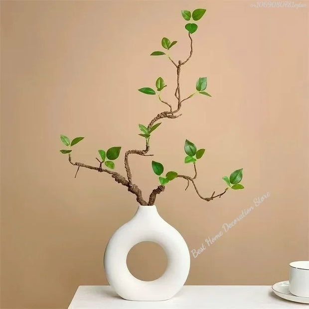 Nordic White Flower Vase Designed Plastic Plant Pot Flower Bud Bottle Floral Arrangement Display Bottle Living Room Decor