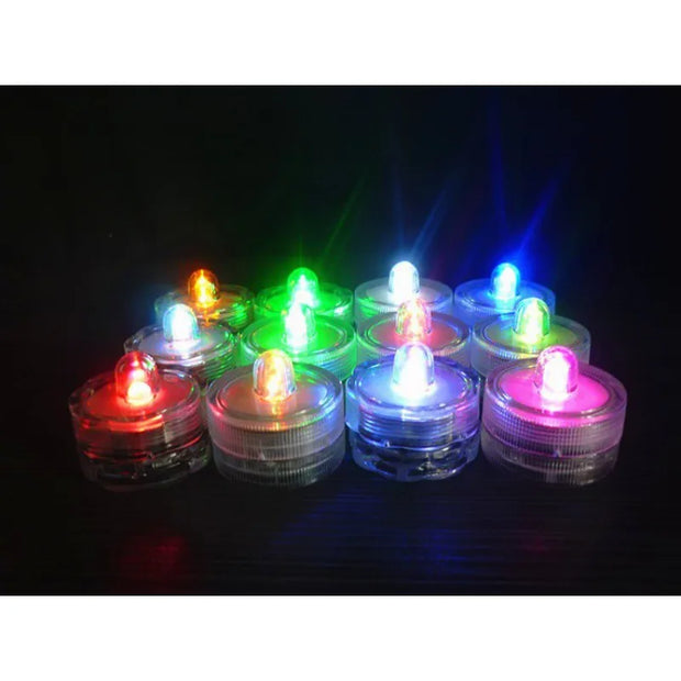 LED Flameless Candles Light Waterproof Tea Lights Underwater Sumbersible Pool LED Lights Decoration Lamp Candle For Wedding Part