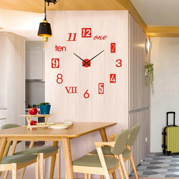 Creative Luminous Silent Wall Clock DIY Living Room Bedroom Three-dimensional Decorative Digital Clock Acrylic Wall Home Decor