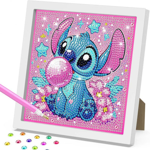 5D Diamond Painting Crystal Full Diamond Kawaii Stitch Round Diamond Sticker DIY Children's Puzzle Craft Card Home Decoration