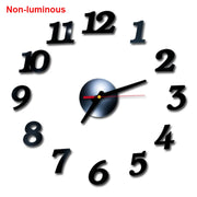 reloj de pared Luminous Wall Clock DIY Quartz Watch Clocks Acrylic Mirror Stickers Horloge Murale Wall Decor Home Decoration HOT