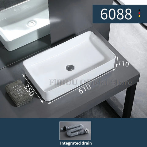 Ceramic Bathroom Vessel Sink Bowl Above Counter Ceramic Sink Bowl Lavatory Wash Hand Basin Countertop Basin Wash Bowl Porcelain