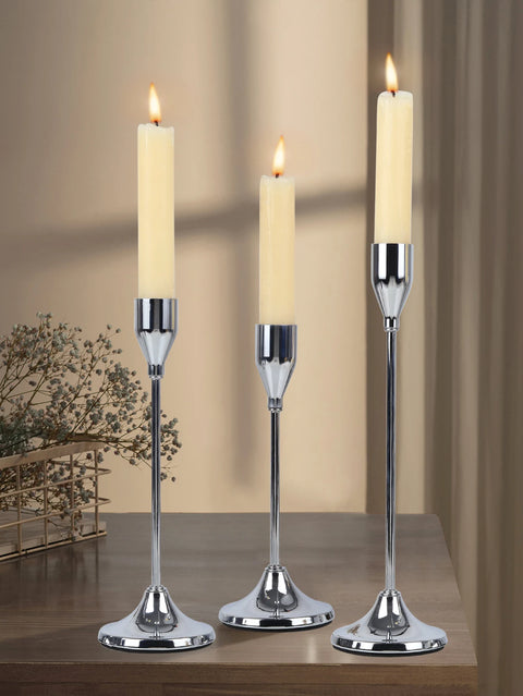 3Pcs/Set European Style Metal Candle Holders Candlestick Fashion Wedding Table Candle Stand Exquisite Candlestick Christmas Tabl