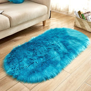 Faux Fur Area Rugs Large Oval Artificial Sheepskin Long Hair Carpets Floor White Wool Fluffy Soft Mats Bedroom for Living Room