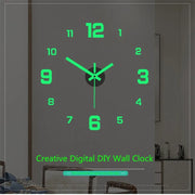 Wall Clock Glow at Night Frameless DIY Stereo Digital Clock for Home Living Room Office Wall Decroation 2024