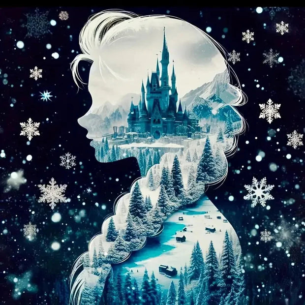 Disney Cartoon Diamond Embroidery Ariel Jasmine Painting Cross Stitch Princess Abstract Elsa Mosaic Castle Christmas Decorations