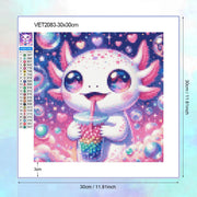 DIY Diamond Painting Cute Axolotl Full Square/Round Diamond Mosaic Cartoon Animal Art Rhinestone Picture 5D Home Decor