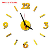 reloj de pared Luminous Wall Clock DIY Quartz Watch Clocks Acrylic Mirror Stickers Horloge Murale Wall Decor Home Decoration HOT