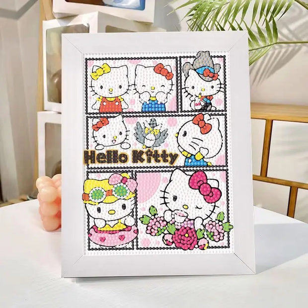 Sanrio Cartoon Diamond Painting DIY Kuromi moldey Diamond Sticker Handmade Decorative Painting Frame Dot Diamond Painting Gift