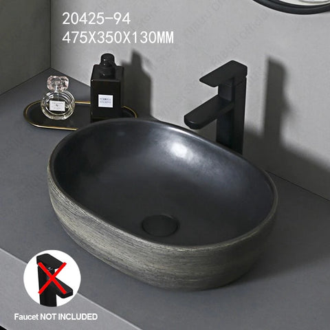 Ceramic Table Sink Above Counter Wash Basin Bathroom Lavatory Vanity Sink Art Basin Rectangular Balcony Countertop Vessel Sink