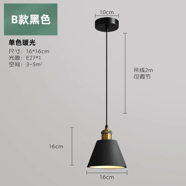 SANDYHA Nordic Industrial Style Pendant Light Modern Simplicity Pedant Lamps Macaron Simple Dining Room Bedroom Bedside Hanging