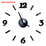 reloj de pared Luminous Wall Clock DIY Quartz Watch Clocks Acrylic Mirror Stickers Horloge Murale Wall Decor Home Decoration HOT