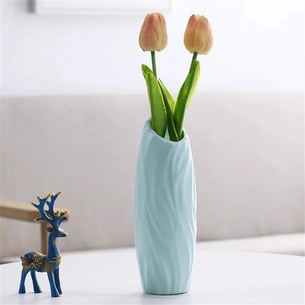 Nordic Style Flower Vase Living Room Decoration Ornaments Modern OrigamiPlastic Vases Pot Flower Arrangements Home Decor