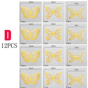 12Pcs Fashion 3D Hollow Butterfly Creative Wall Sticker For DIY Wall Stickers Modern Wall Art Home Decorations DIY Gift