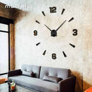 MCDFL Large Decorative Wall Clock Home Decoration 3D Mural Metal Art Ornaments Room Aesthetic DIY Big Numbers for Hours Interior