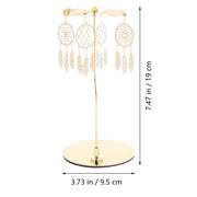 Light Rotating Candlestick Spiral Party Desktop Adornment Gold Carousel Spinner