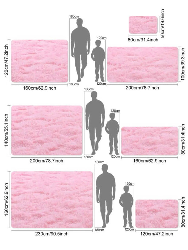 Pink Bedroom Carpet For Children's Room Cute Girls Floor Soft Mat Living Room Decoration White Fluffy Large Kids Bedside Rugs