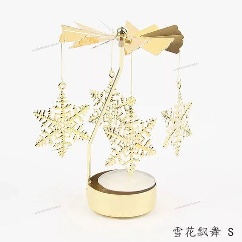 Metal Rotating Spinner Carousel Candle Tea Light Holder Table Rotating Transfer Windmill Decoration Home Elegance Candle Holder