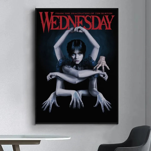 Movie TV W-Wednesday A-Addams Kraft Poster Prints Wall Painting Bedroom Living Room Wall Bar Restaurant Sticker Small