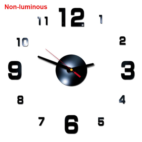 reloj de pared Luminous Wall Clock DIY Quartz Watch Clocks Acrylic Mirror Stickers Horloge Murale Wall Decor Home Decoration HOT