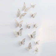 12Pcs Fashion 3D Hollow Butterfly Creative Wall Sticker For DIY Wall Stickers Modern Wall Art Home Decorations DIY Gift