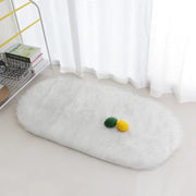 Faux Fur Area Rugs Large Oval Artificial Sheepskin Long Hair Carpets Floor White Wool Fluffy Soft Mats Bedroom for Living Room