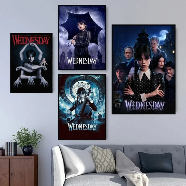 Movie TV W-Wednesday A-Addams Kraft Poster Prints Wall Painting Bedroom Living Room Wall Bar Restaurant Sticker Small