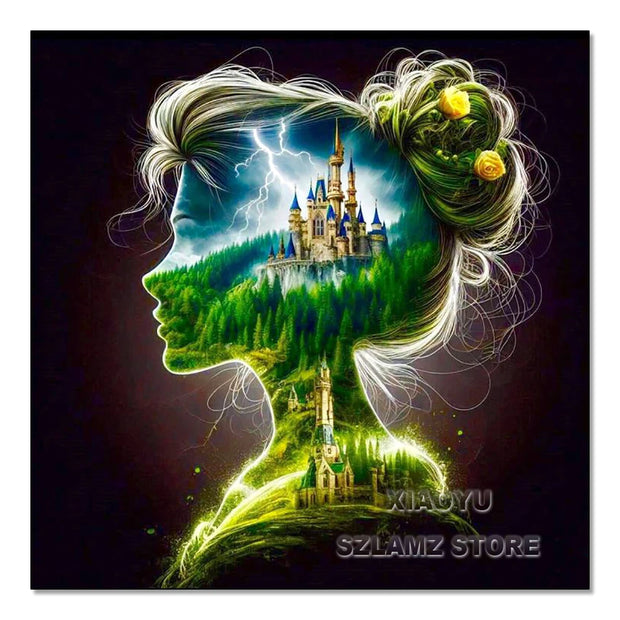 Disney Diamond Painting Princess Forest Landscape Diamond Embroidery Mosaic Art Cross Stitch Kits Cartoon Picture Home Decor