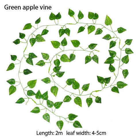 2/4/8/10M Artificial Ivy Leaves Garland Hanging Vines Fake Plants Outdoor Greenery Wall Decor Festival Garden Home Party Decor