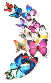 12pcs/set New Arrive Mirror Sliver 3D Butterfly Wall Stickers Party Wedding Decor DIY Home Decorations